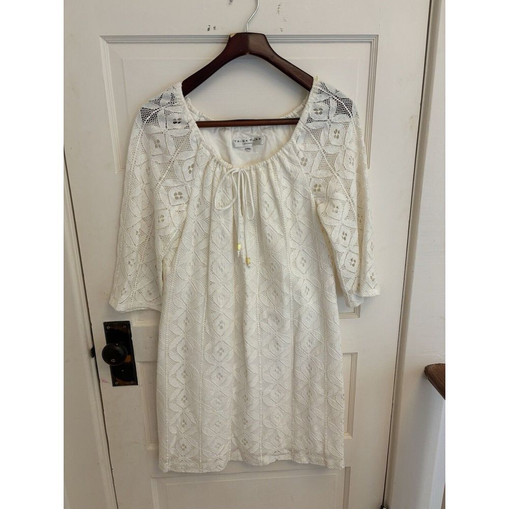 Trina Turk Lace Ivory Amplify Dress Size 10 $368